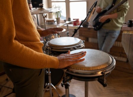 side-view-musicians-working-studio