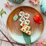 sushi-rolls-inside-blue-brown-design-plate